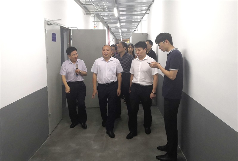 Liao Tingqiu, deputy inspector of the Provincial Department of Industry and Information Technology, and his entourage investigated Qitai Sensing "Thin Film Force Sensitive Chip Production Line Construction Project"